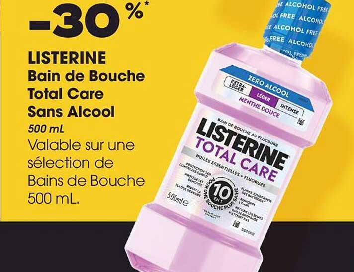 -30%* LISTERINE Bain de Bouche Total Care Sans Alcool 500 mL