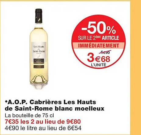 -50% SUR LE 2ÈME ARTICLE IMMÉDIATEMENT