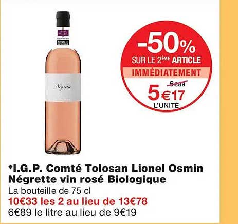 -50% SUR LE 2ÈME ARTICLE IMMÉDIATEMENT