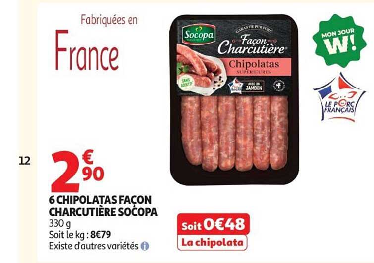 6 CHIPOLATAS FAÇON CHARCUTIÈRE SOCOPA