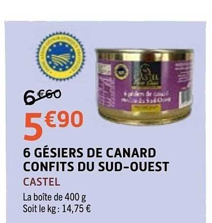 6 GÉSIERS DE CANARD CONFITS DU SUD-OUEST