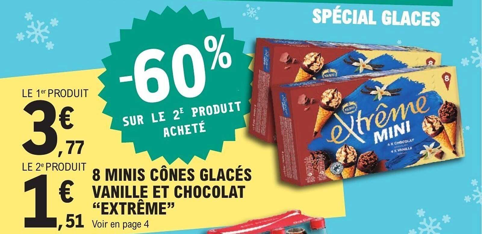 8 minis cônes glacés vanille et chocolat “Extrême”