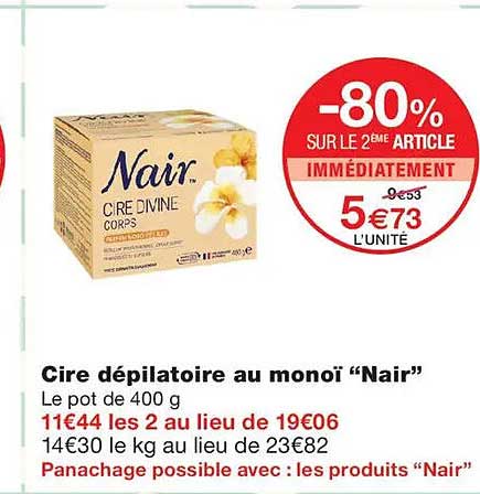 -80% SUR LE 2ème ARTICLE IMMÉDIATEMENT