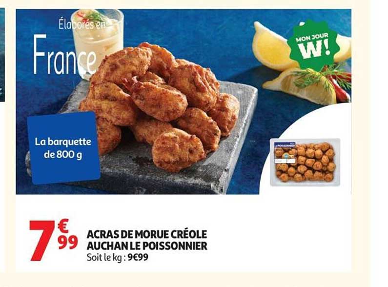ACRAS DE MORUE CRÉOLE AUCHAN LE POISSONNIER