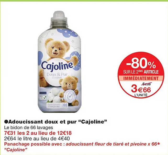 Adoucissant doux et pur “Cajoline”