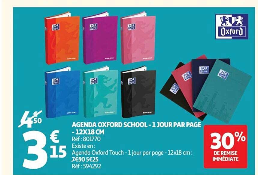 AGENDA OXFORD SCHOOL - 1 JOUR PAR PAGE - 12X18 CM