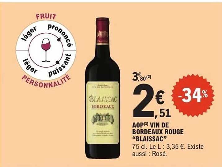 AOP VIN DE BORDEAUX ROUGE “BLAISSAC”