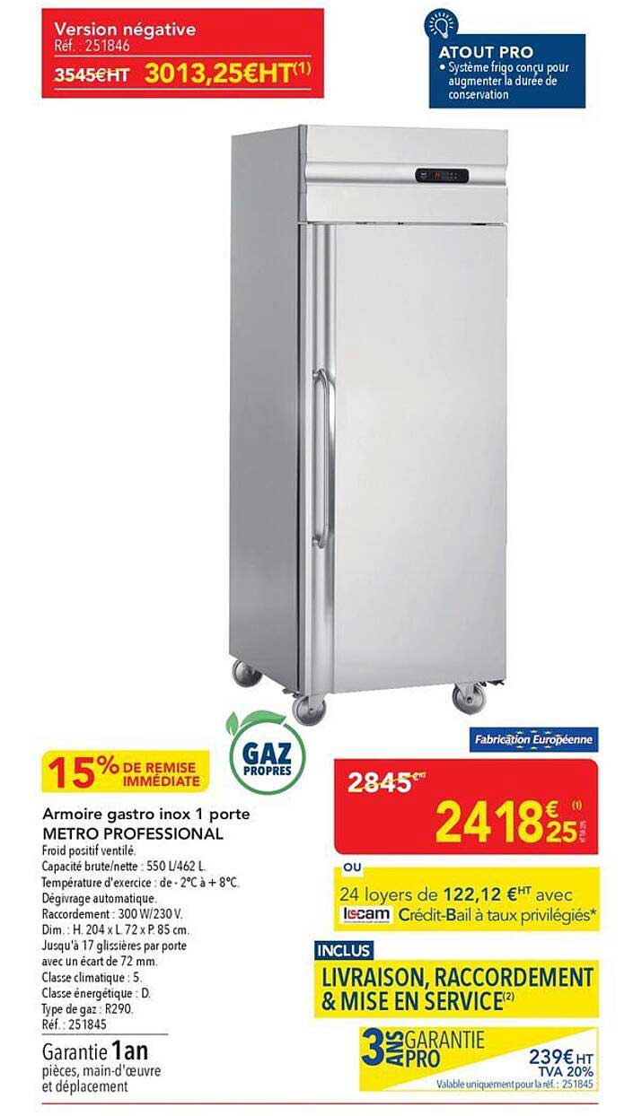 Armoire gastro inox 1 porte METRO PROFESSIONAL