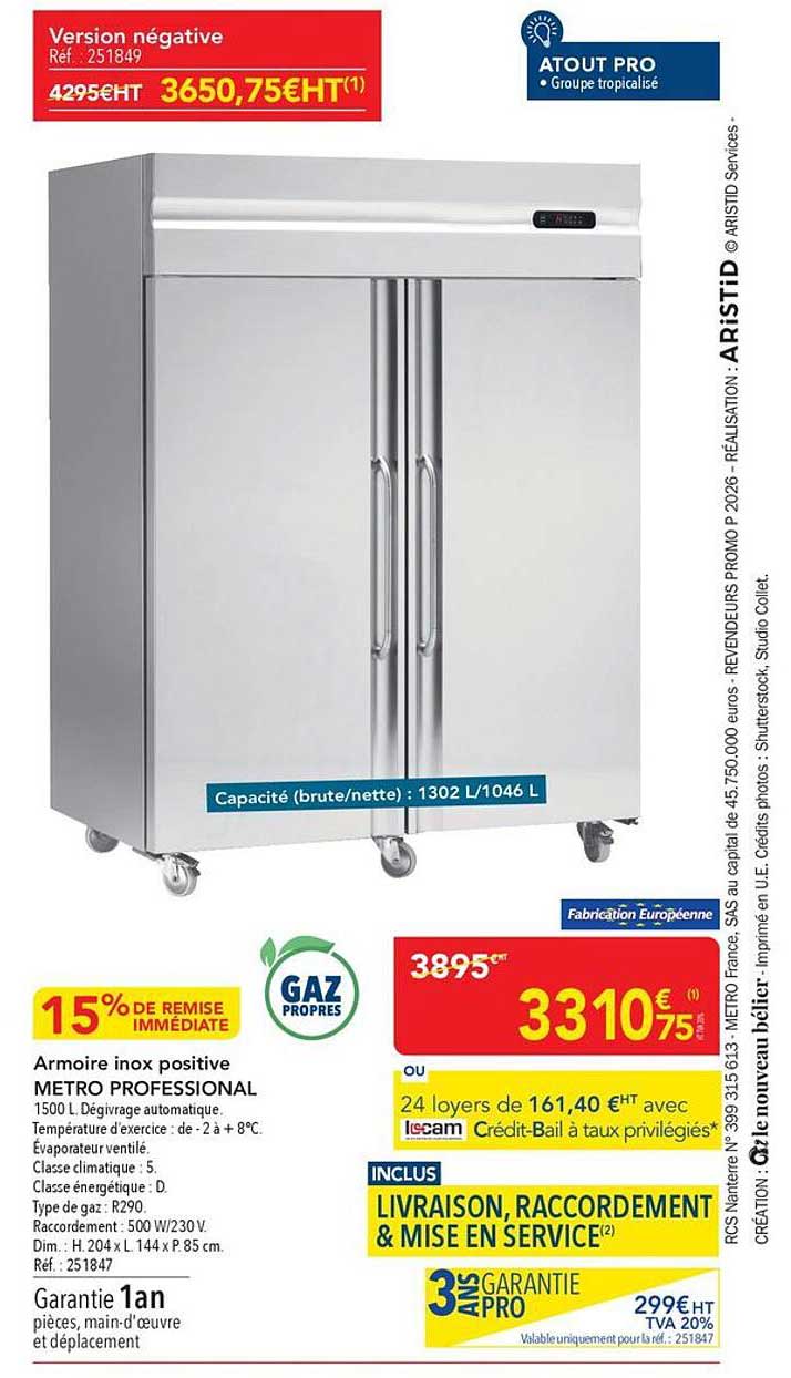 Armoire inox positive METRO PROFESSIONAL