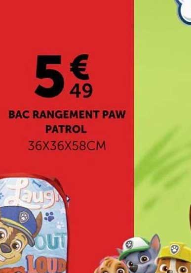 BAC RANGEMENT PAW PATROL 36X36X58CM