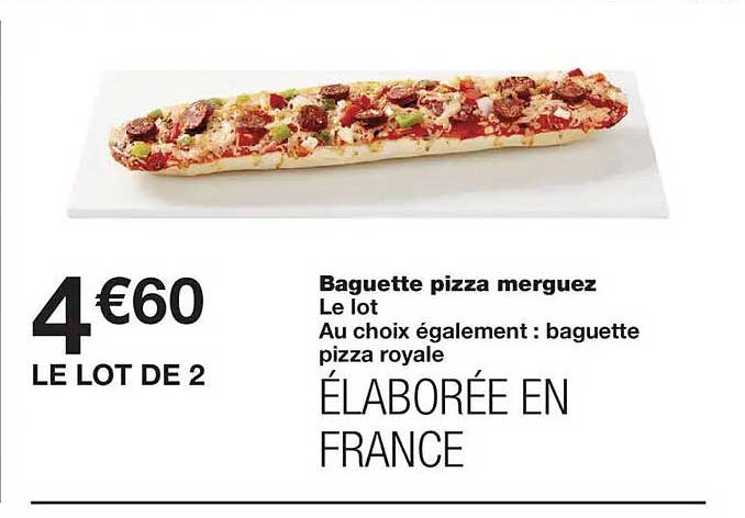 Baguette pizza merguez