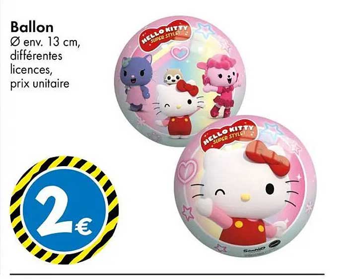 Ballon Ø env. 13 cm, différentes licences, prix unitaire