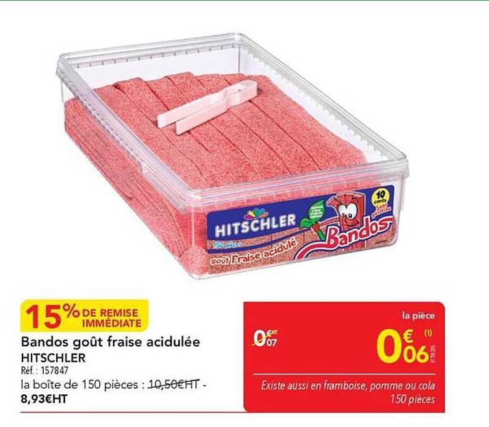Bandos goût fraise acidulée HITSCHLER