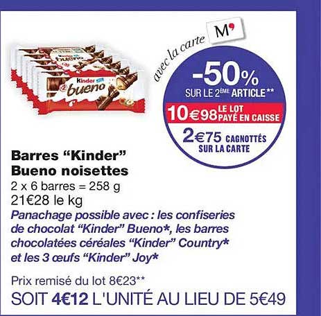 Barres “Kinder” Bueno noisettes