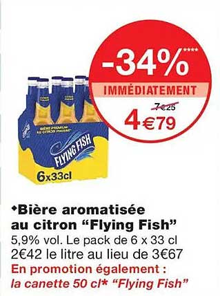 Bière aromatisée au citron “Flying Fish”