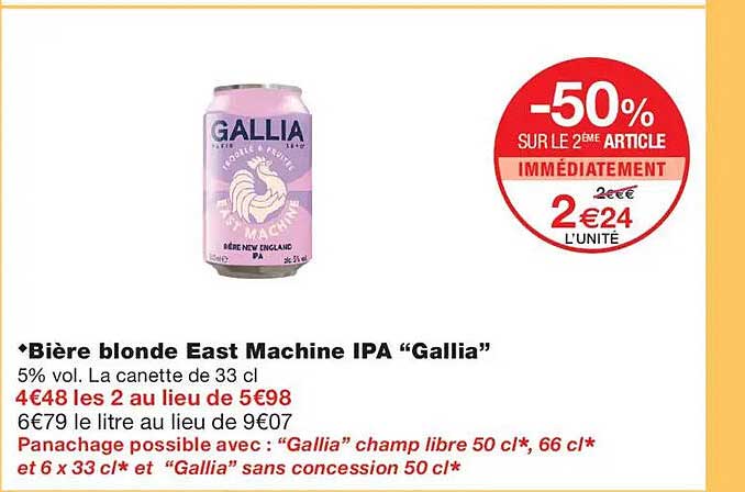 Bière blonde East Machine IPA “Gallia”