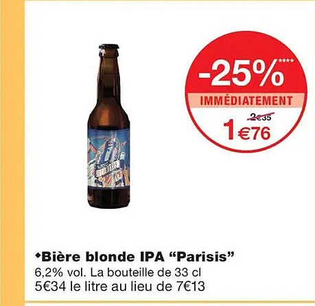 Bière blonde IPA “Parisis”