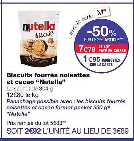 Biscuits fourrés noisettes et cacao “Nutella”