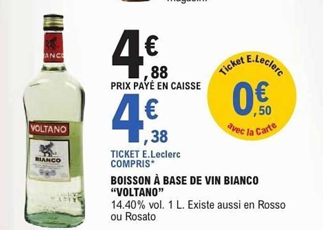 BOISSON À BASE DE VIN BIANCO “VOLTANO”