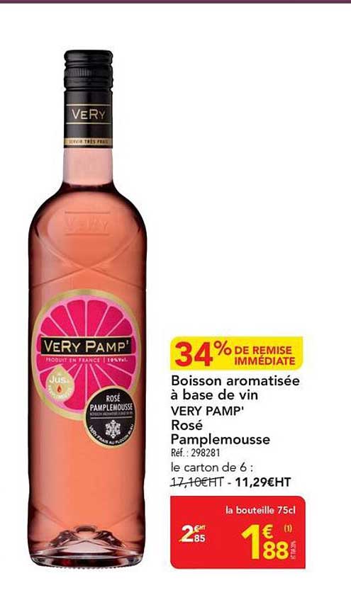 Boisson aromatisée à base de vin VERY PAMP' Rosé Pamplemousse