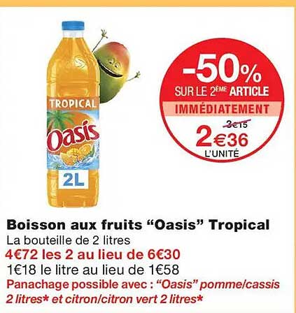 Boisson aux fruits “Oasis” Tropical