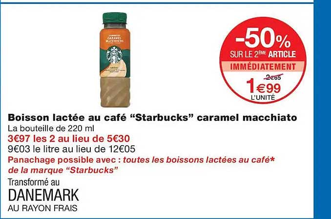 Boisson lactée au café “Starbucks” caramel macchiato
