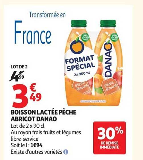 BOISSON LACTÉE PÊCHE ABRICOT DANAO