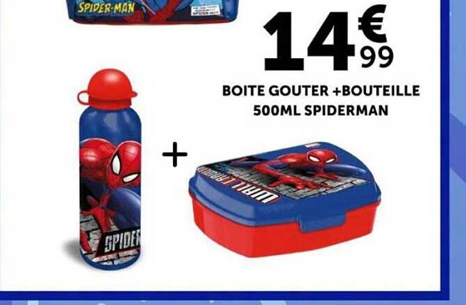 BOITE GOUTER + BOUTEILLE 500ML SPIDERMAN