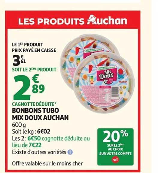 BONBONS TUBO MIX DOUX AUCHAN