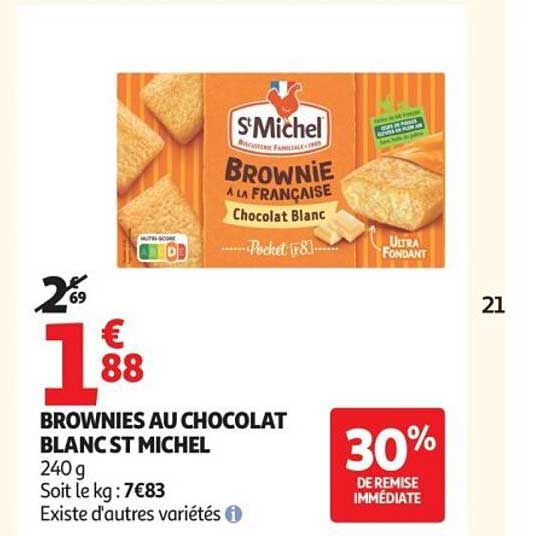 BROWNIES AU CHOCOLAT BLANC ST MICHEL