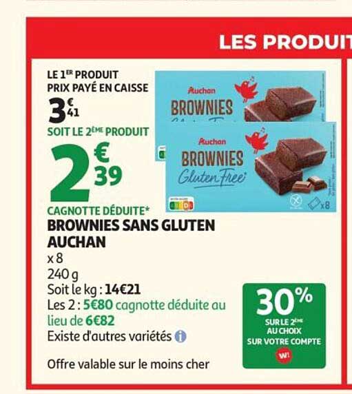 BROWNIES SANS GLUTEN AUCHAN