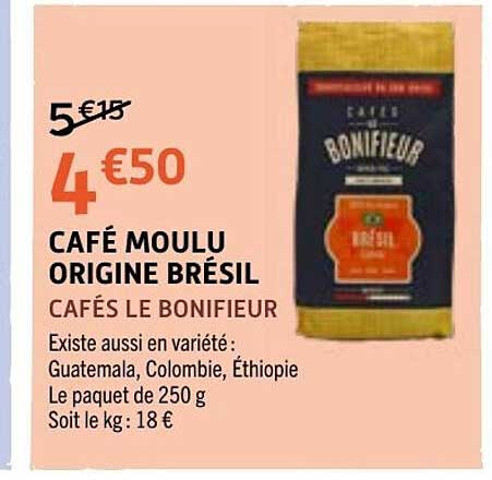 CAFÉ MOULU ORIGINE BRÉSIL