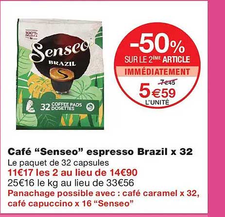 Café “Senseo” espresso Brazil x 32