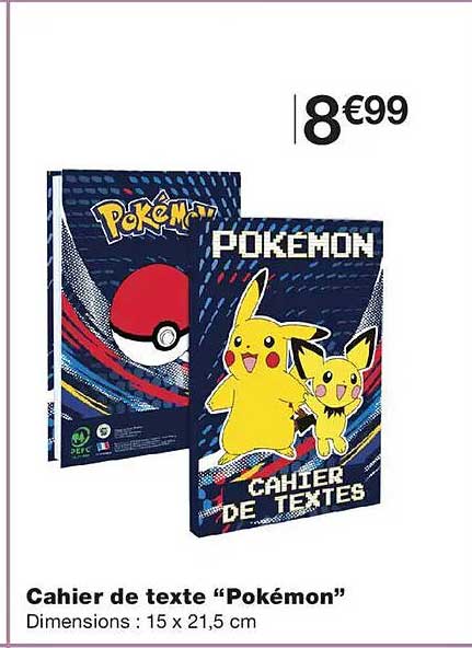 Cahier de texte “Pokémon”