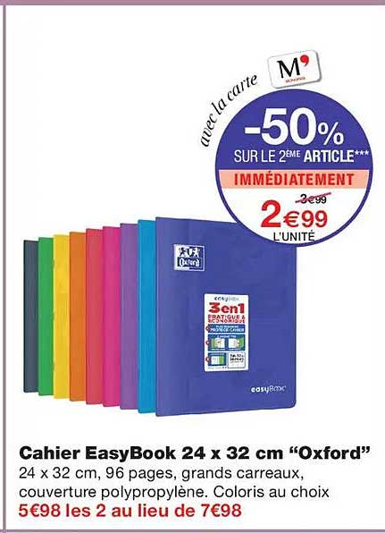 Cahier EasyBook 24 x 32 cm “Oxford”
