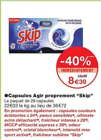 Capsules Agir proprement “Skip”