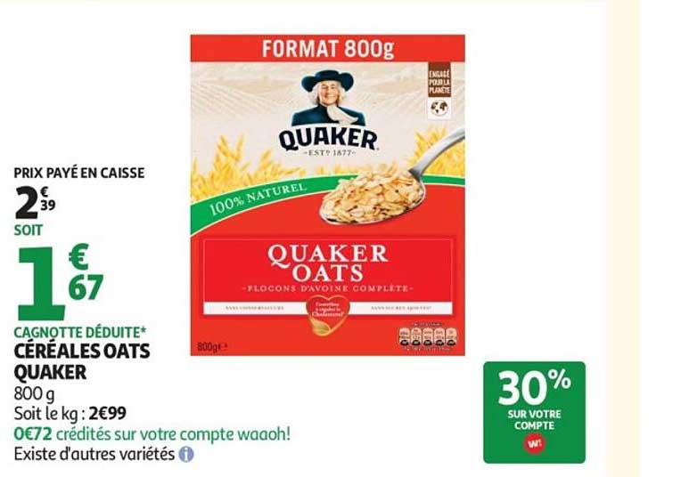CÉRÉALES OATS QUAKER