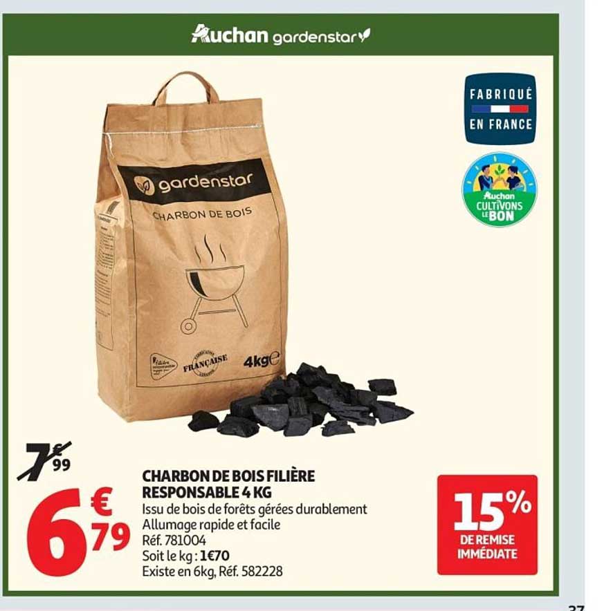 CHARBON DE BOIS FILIÈRE RESPONSABLE 4 KG