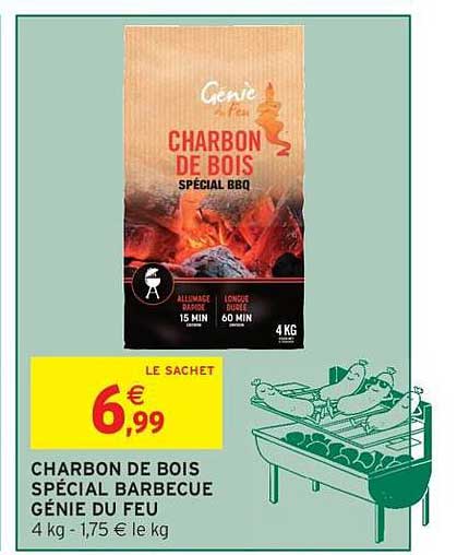 CHARBON DE BOIS SPÉCIAL BARBECUE GÉNIE DU FEU