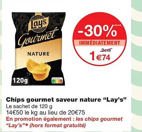 Chips gourmet saveur nature “Lay’s”