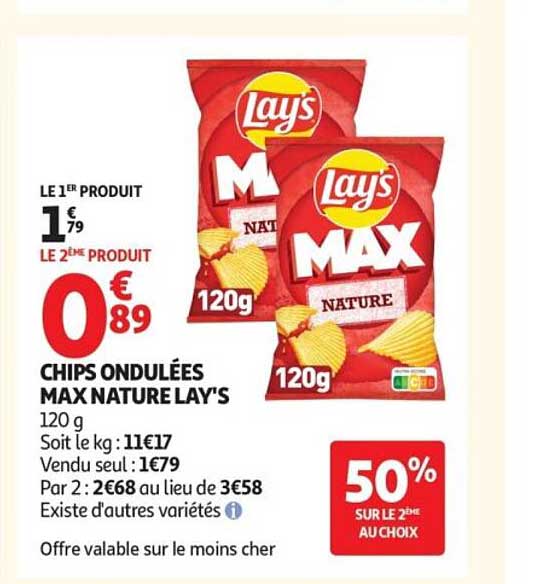CHIPS ONDULÉES MAX NATURE LAY'S