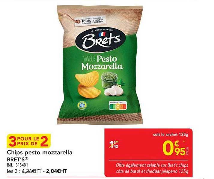 Chips pesto mozzarella BRET'S