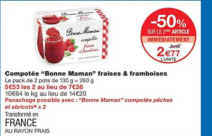 Compotée “Bonne Maman” fraises & framboises