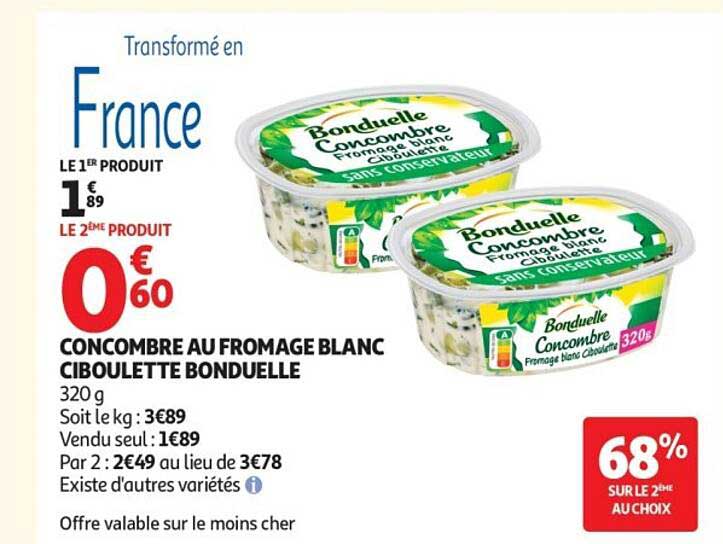 CONCOMBRE AU FROMAGE BLANC CIBOULETTE BONDUELLE