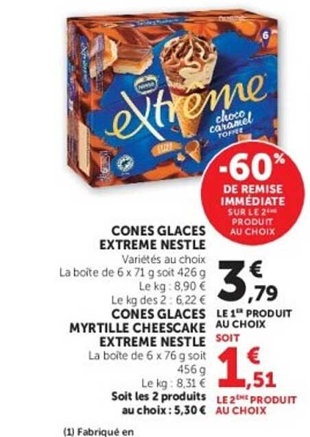 CONES GLACES EXTREME NESTLE