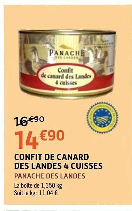 CONFIT DE CANARD DES LANDES 4 CUISSES