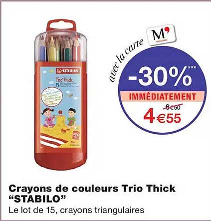 Crayons de couleurs Trio Thick “STABILO”