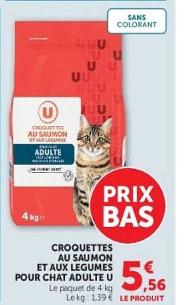 CROQUETTES AU SAUMON ET AUX LEGUMES POUR CHAT ADULTE U
