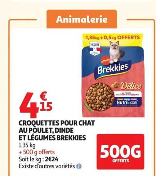 CROQUETTES POUR CHAT AU POULET, DINDE ET LÉGUMES BREKKIES