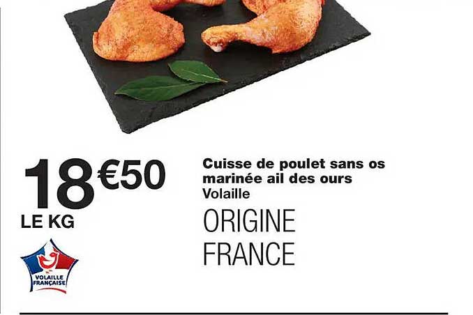 Cuisse de poulet sans os marinée ail des ours